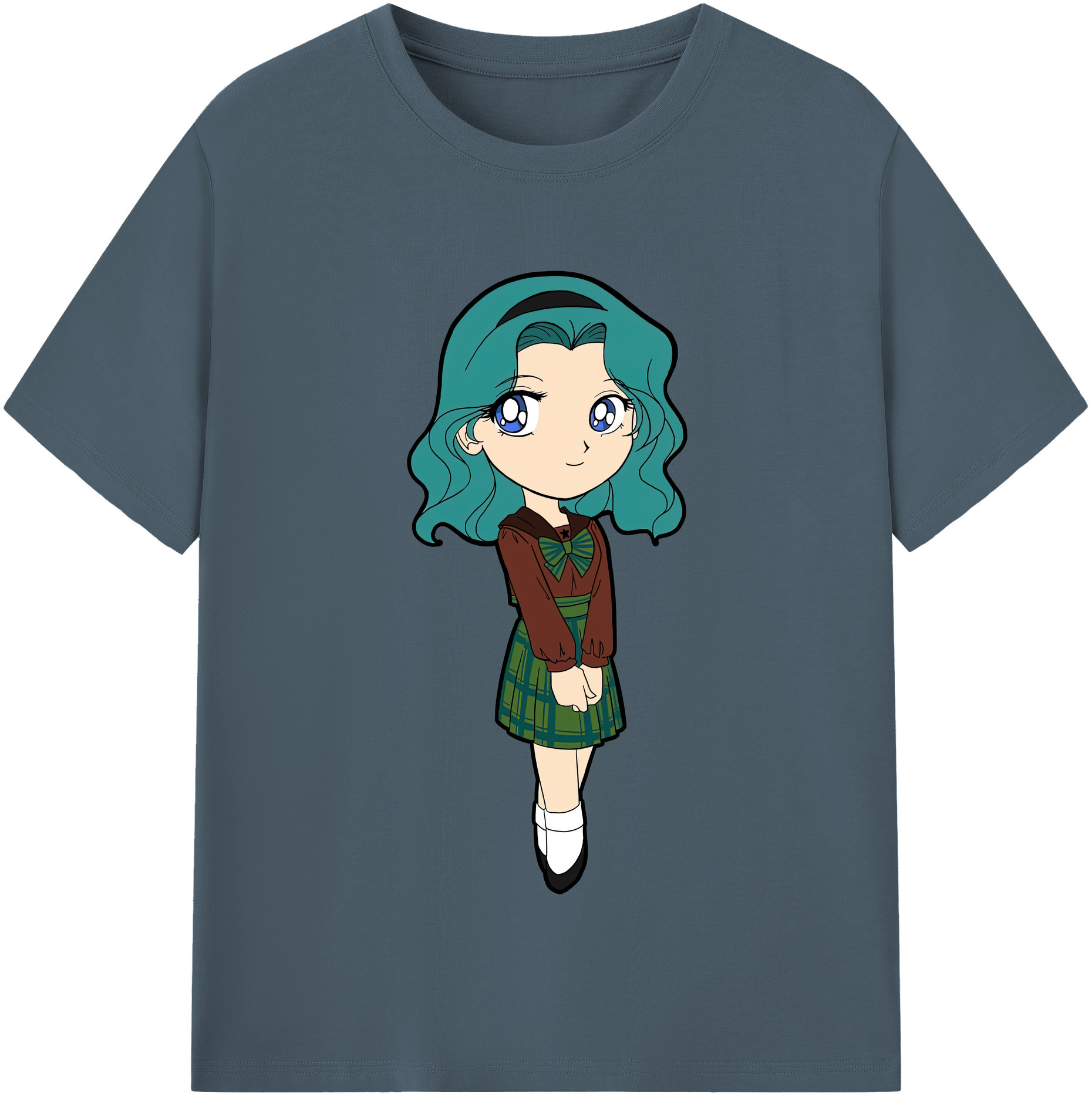 （画像用） 美少女戦士セーラームーン 海王 みちる（かいおう みちる） Sailor Moon Kaiou Michiru 綿100％半袖Tシャツ（フロントプリント）